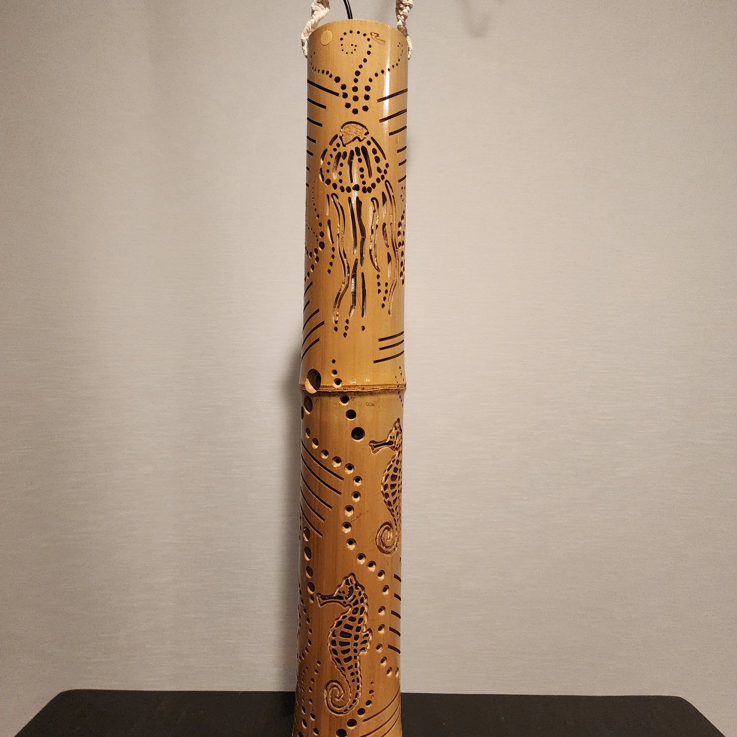 24" Bamboo Lantern - Seahorse/Jellyfish