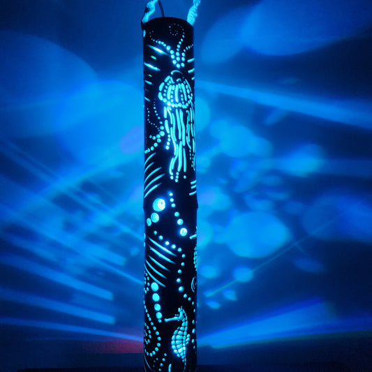 24" Bamboo Lantern - Seahorse/Jellyfish