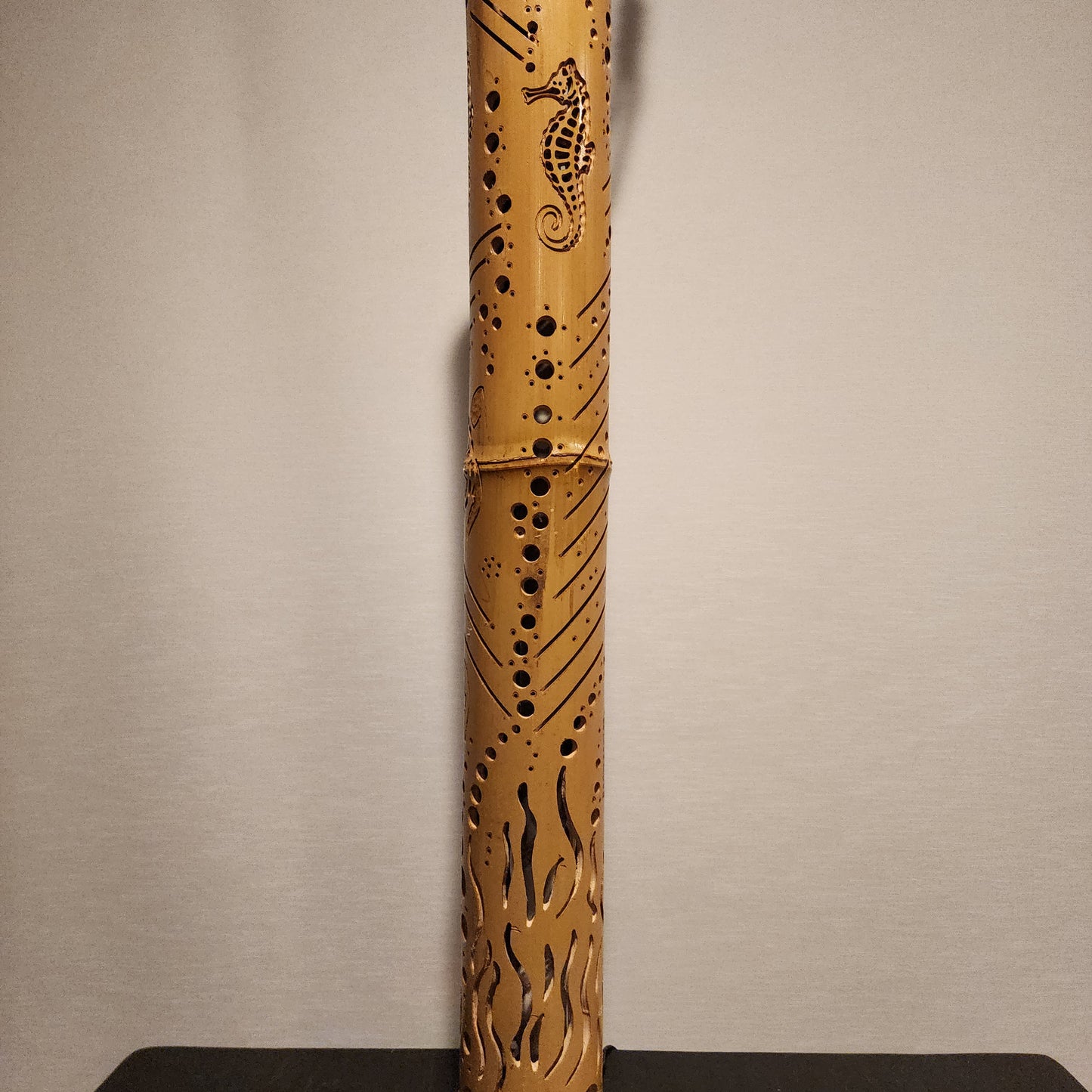 29" Bamboo Lantern - Turtle Seahorse Family