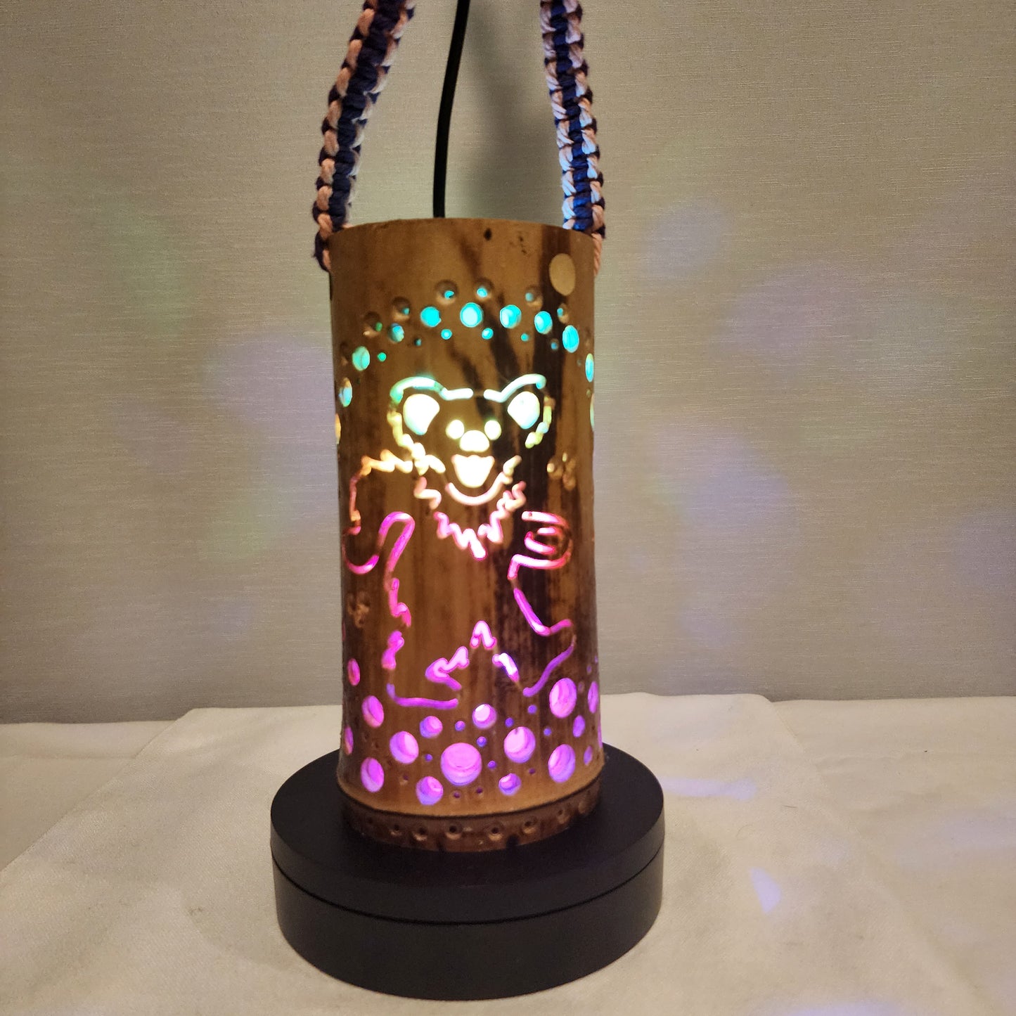 7" Bamboo Lantern -Dancing Bear