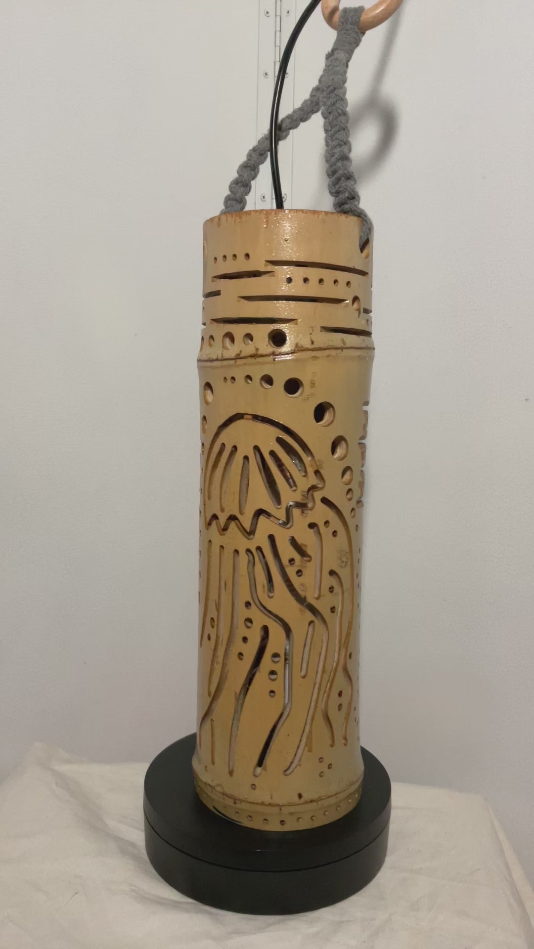 12" Bamboo Lantern Jellyfish Signature LED effects Bamboozledlights