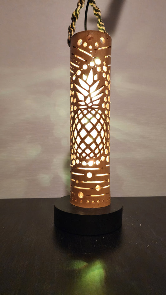 13" Bamboo Lantern Pineapple Design