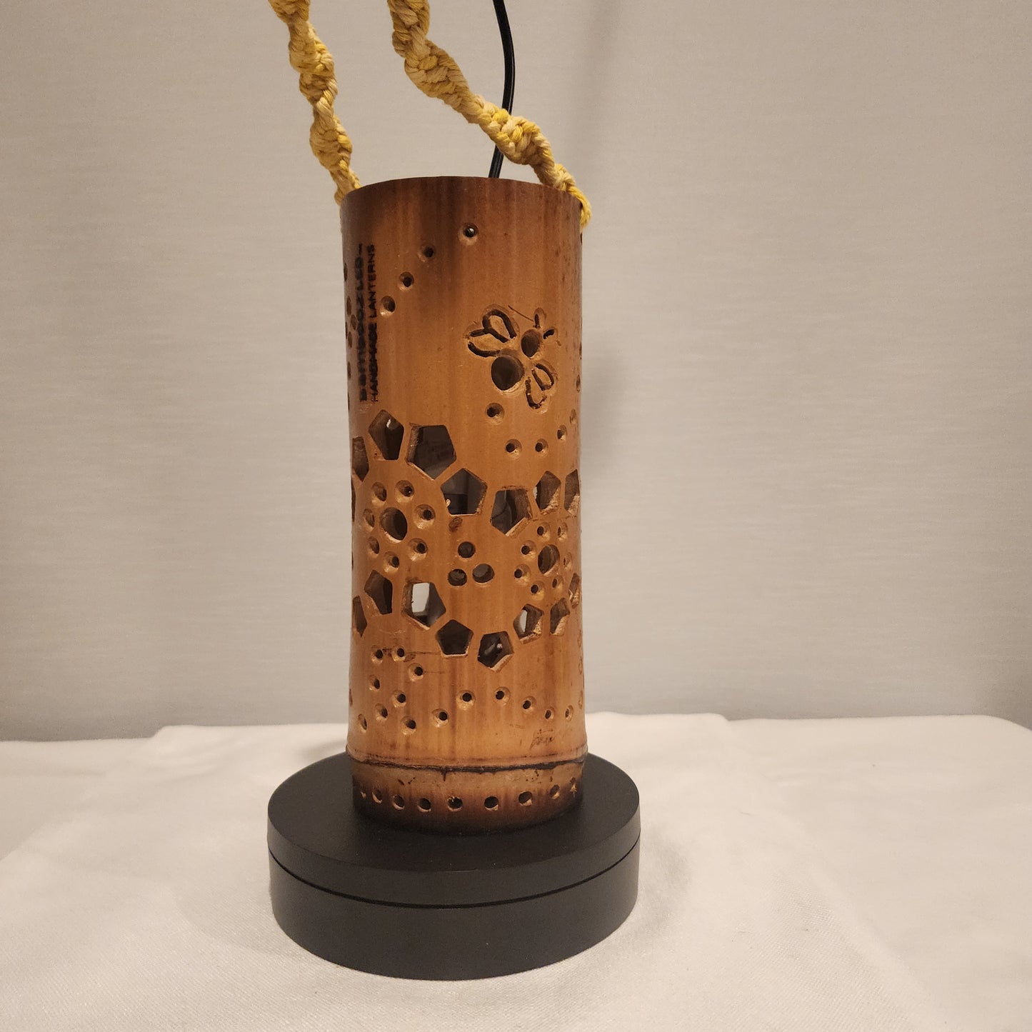 9" Bamboo Lantern Bee Design