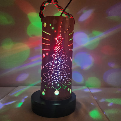 9" Bamboo Lantern - Pixel Christmas Tree