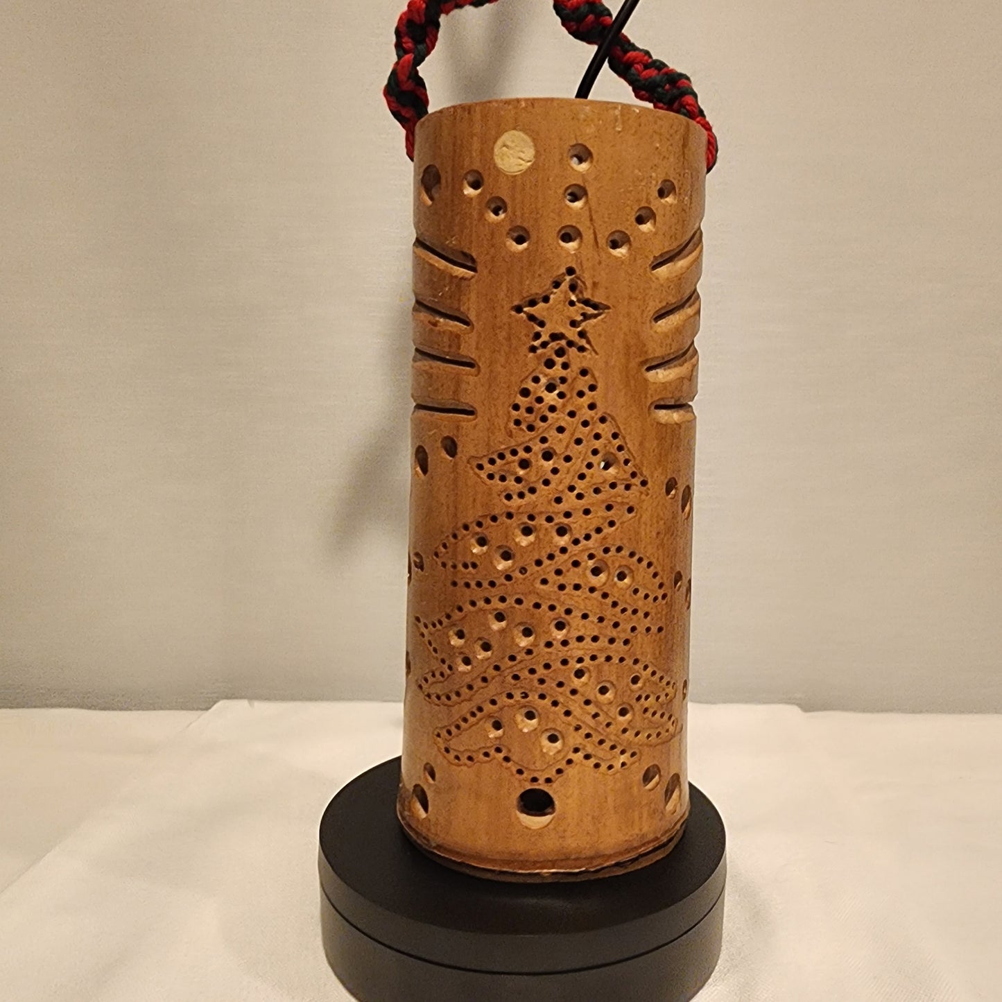 9" Bamboo Lantern - Pixel Christmas Tree