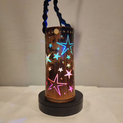 8" Bamboo Lantern -  Stars