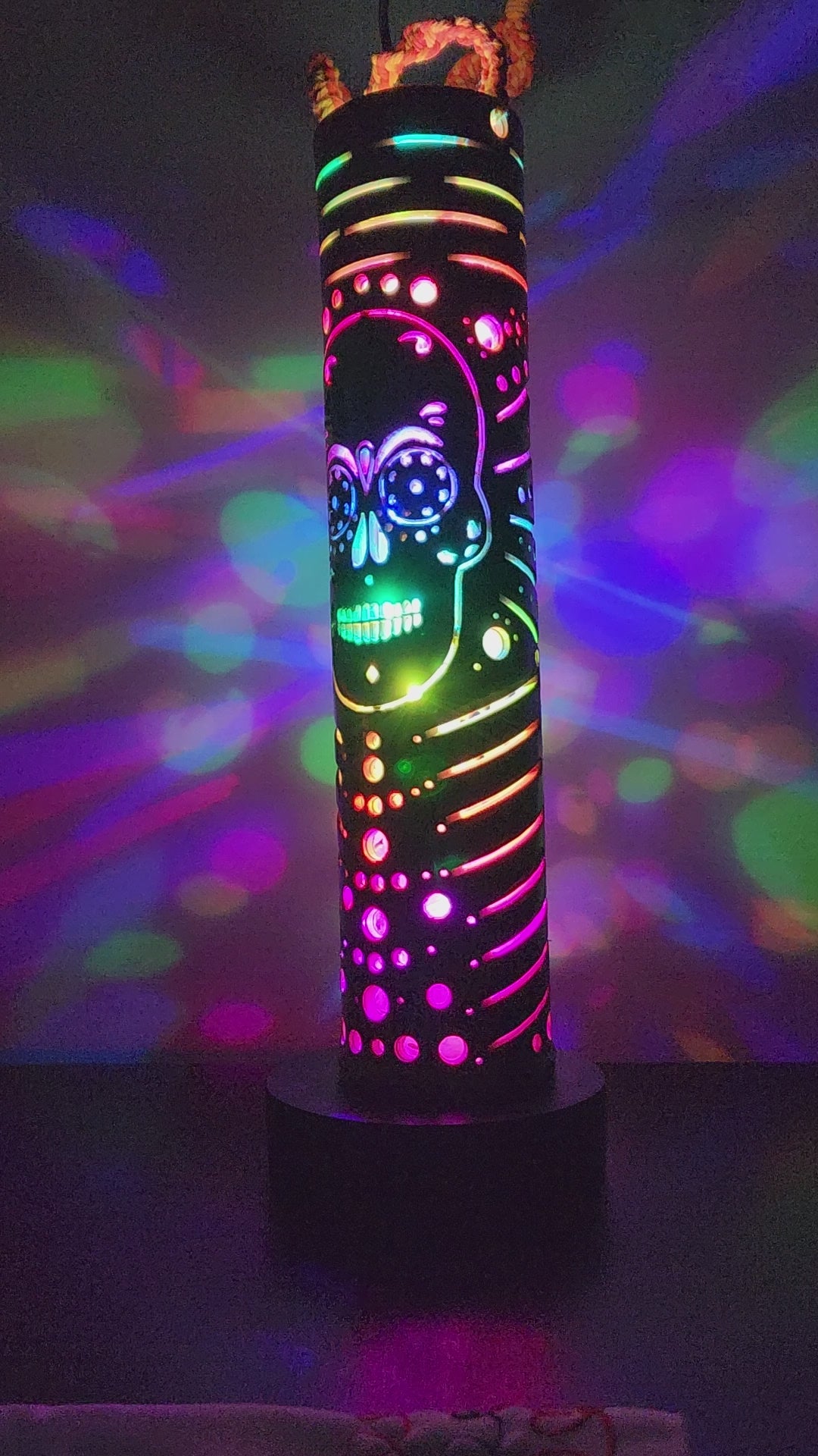 15" Lantern Sugar Skull Signature LED effects Bamboozledlights