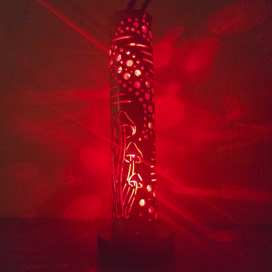 15" Bamboo Lantern - Psilly Mushroom